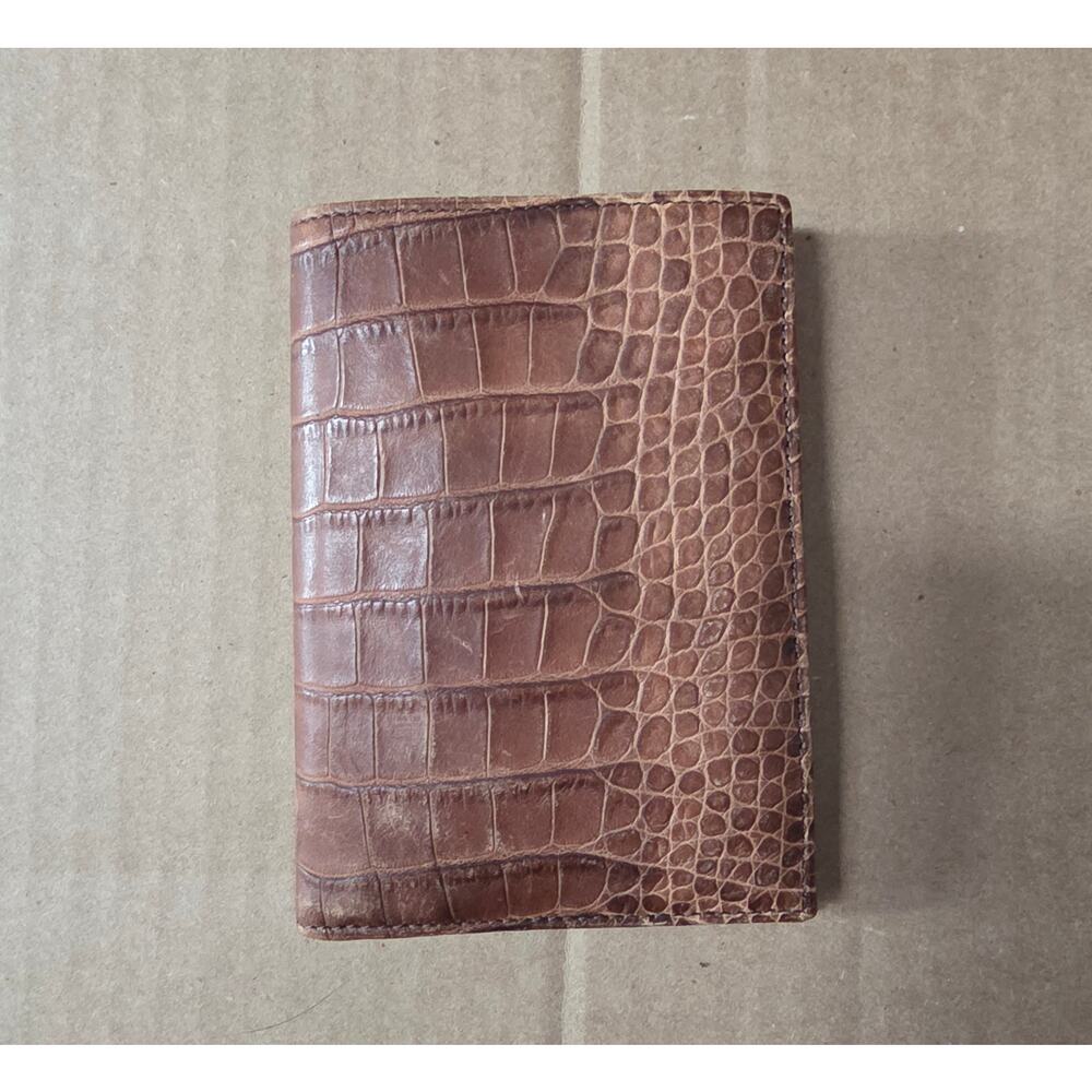 Gillio - Vertical wallet 8 CC - CROCO BROWN MAT